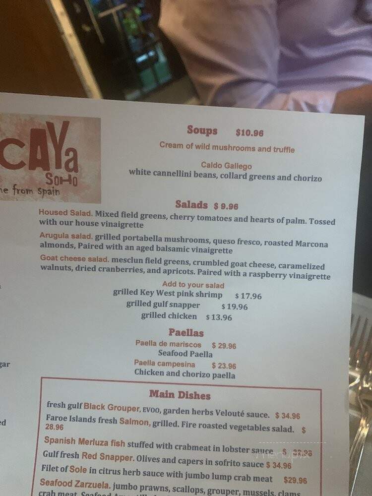 Vizcaya SoHo - Tampa, FL menu_pic