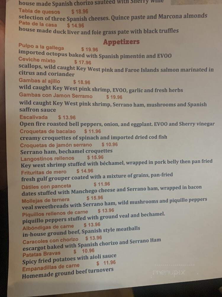 Vizcaya SoHo - Tampa, FL menu_pic