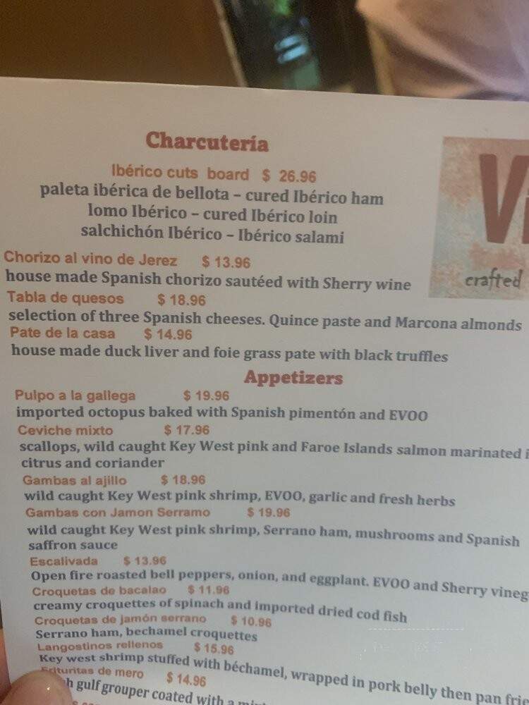 Vizcaya SoHo - Tampa, FL menu_pic