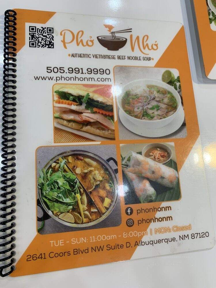 Pho Nho - Albuquerque, NM menu_pic