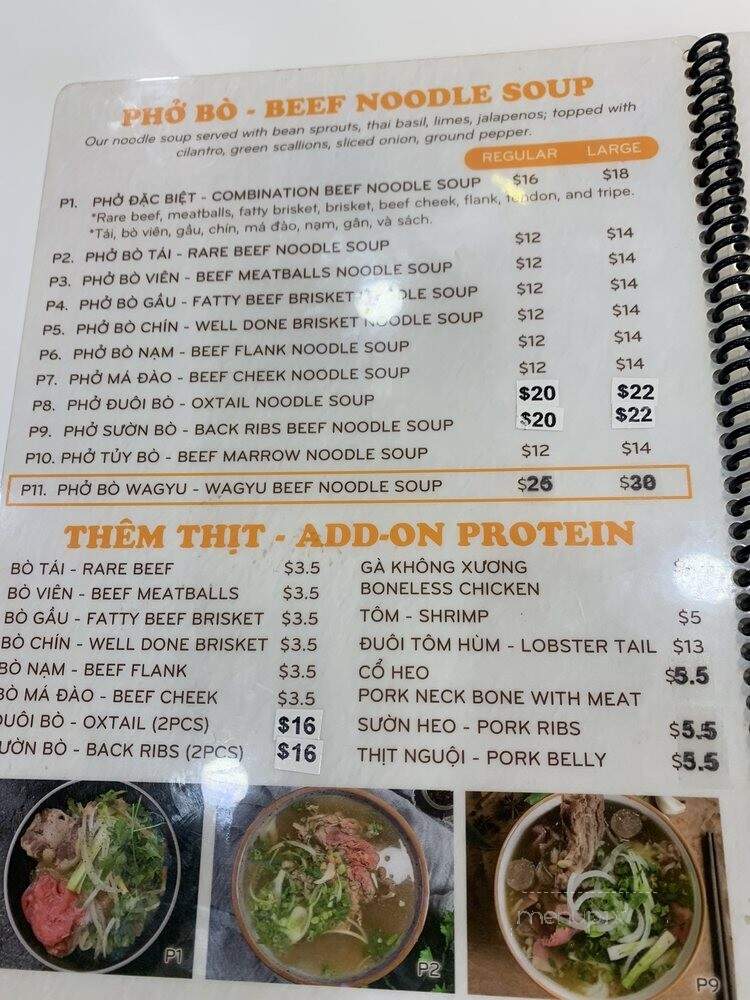 Pho Nho - Albuquerque, NM menu_pic