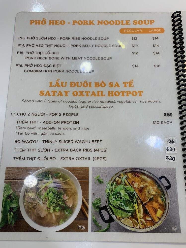 Pho Nho - Albuquerque, NM menu_pic