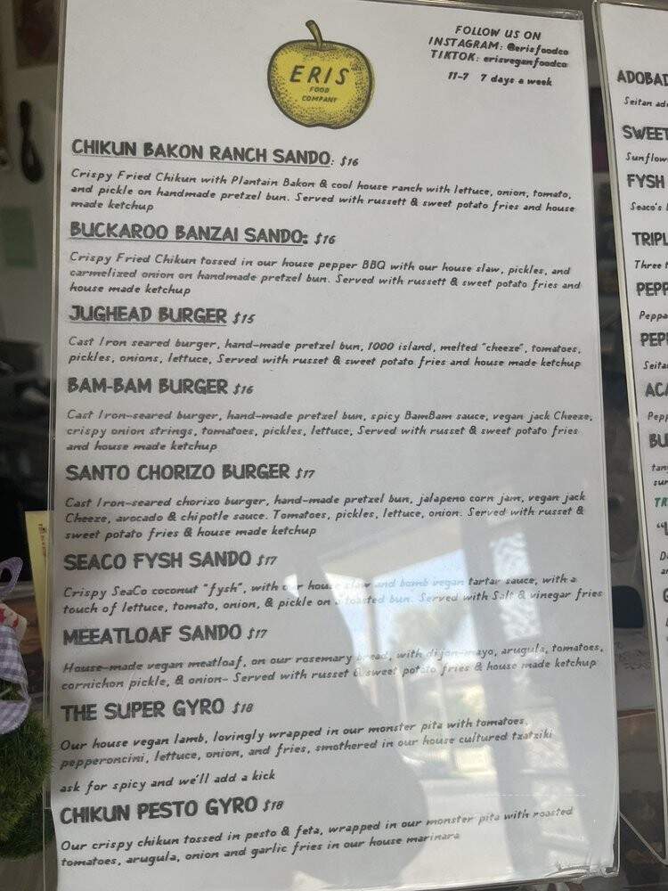 Eris Food - Oceanside, CA menu_pic