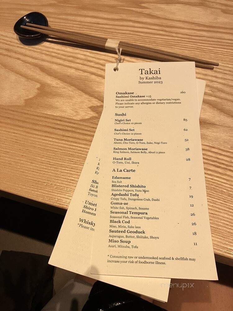 Takai by Kashiba - Bellevue, WA menu_pic
