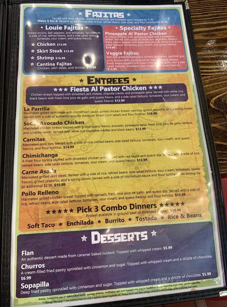 Cantina Louie - Saint Johns, FL menu_pic