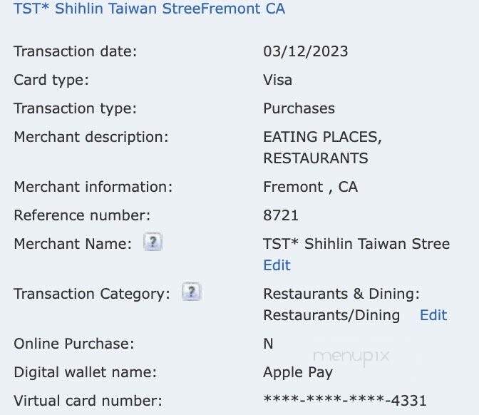 Shihlin Taiwan Street Snacks - Fremont, CA menu_pic