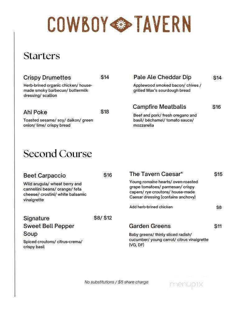 Cowboy Tavern - Oakhurst, CA menu_pic