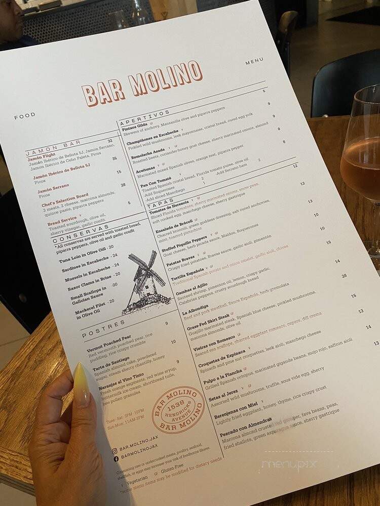 Bar Molino - Jacksonville, FL menu_pic