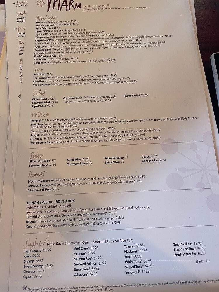 Maru Nations - Nashville, TN menu_pic