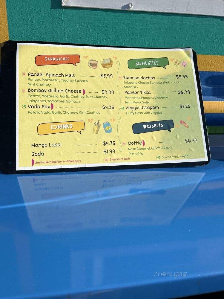 Dosa Shack - Austin, TX menu_pic