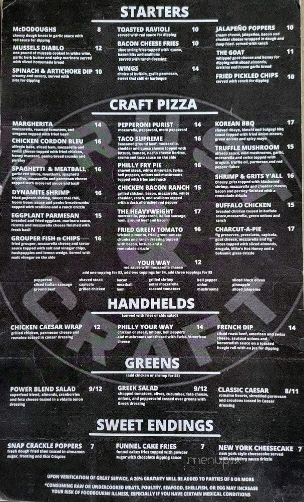 Crust and Craft - Newnan, GA menu_pic