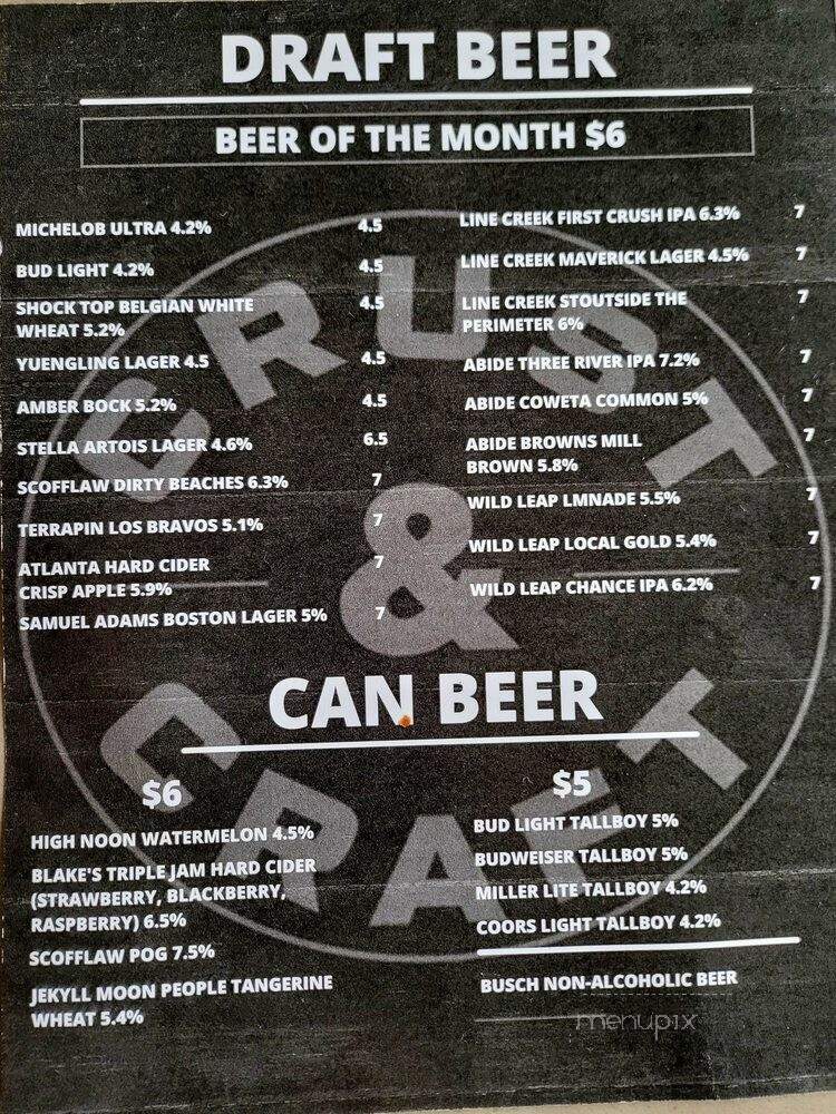 Crust and Craft - Newnan, GA menu_pic