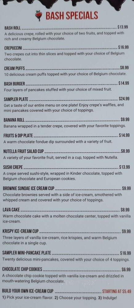 Chocolate Bash - San Diego, CA menu_pic