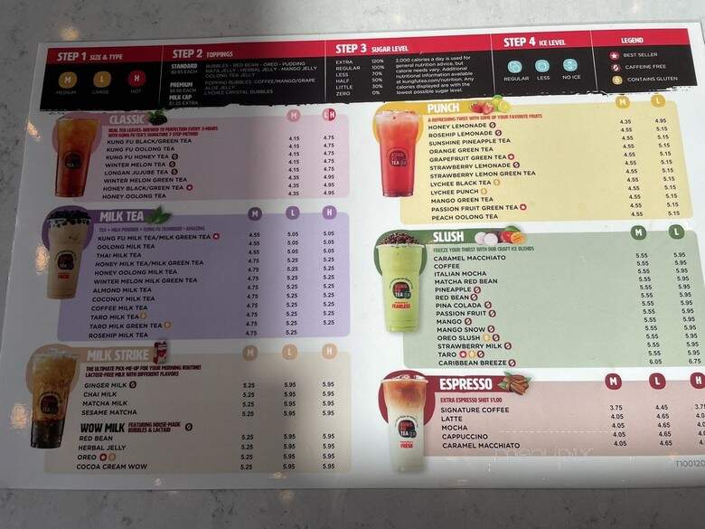 Kung Fu Tea - Arvada, CO menu_pic