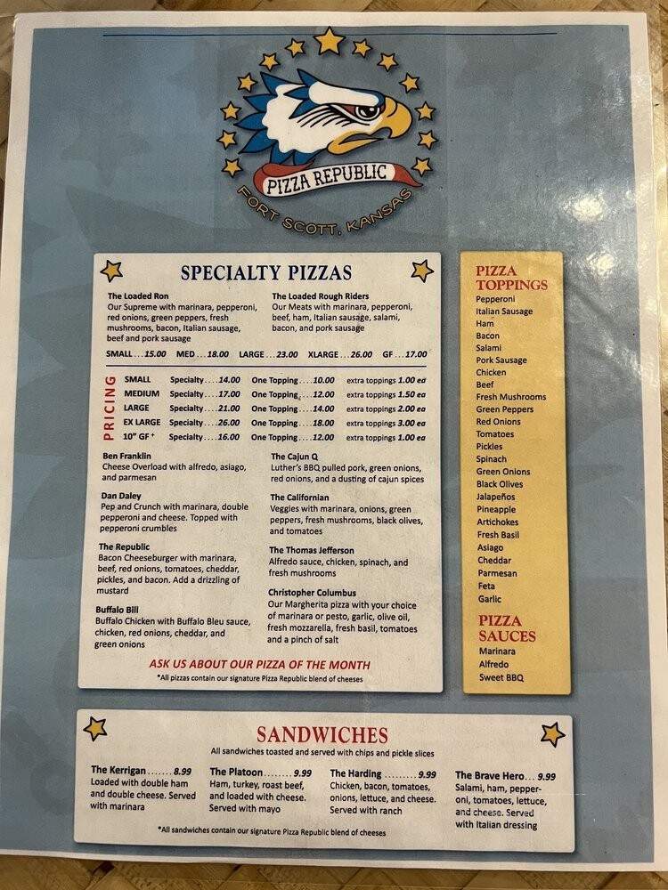 Pizza republic - Fort Scott, KS