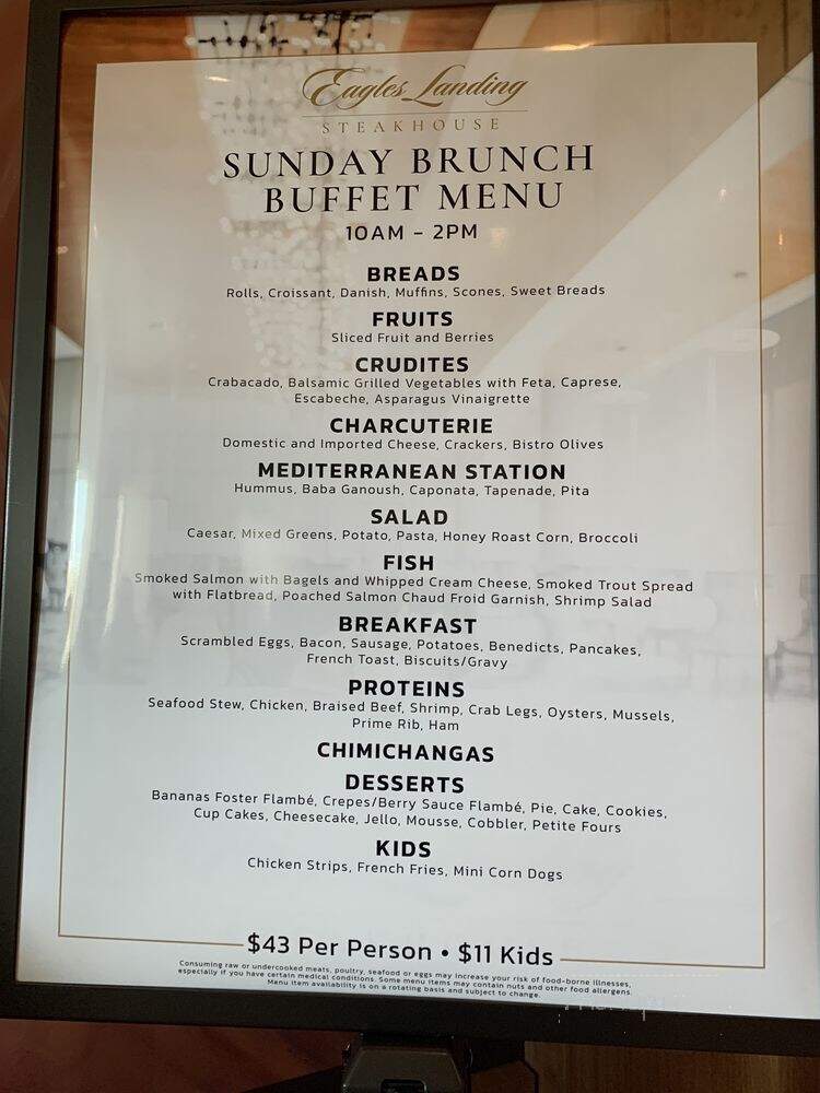 Eagles Landing Steakhouse - Friant, CA menu_pic