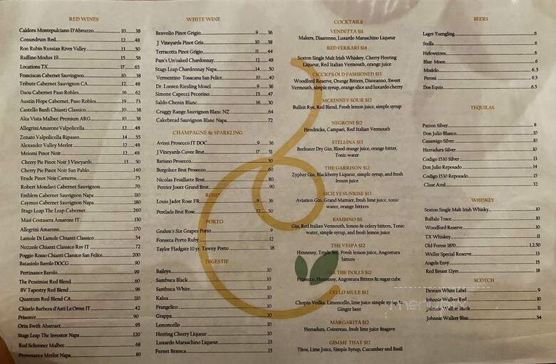 Ciccio Trattoria - McKinney, TX menu_pic