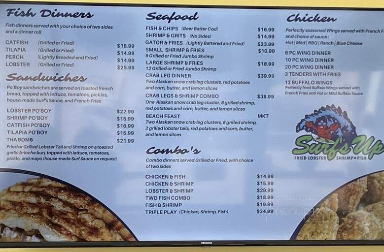 Surf's Up - Mount Prospect, IL menu_pic