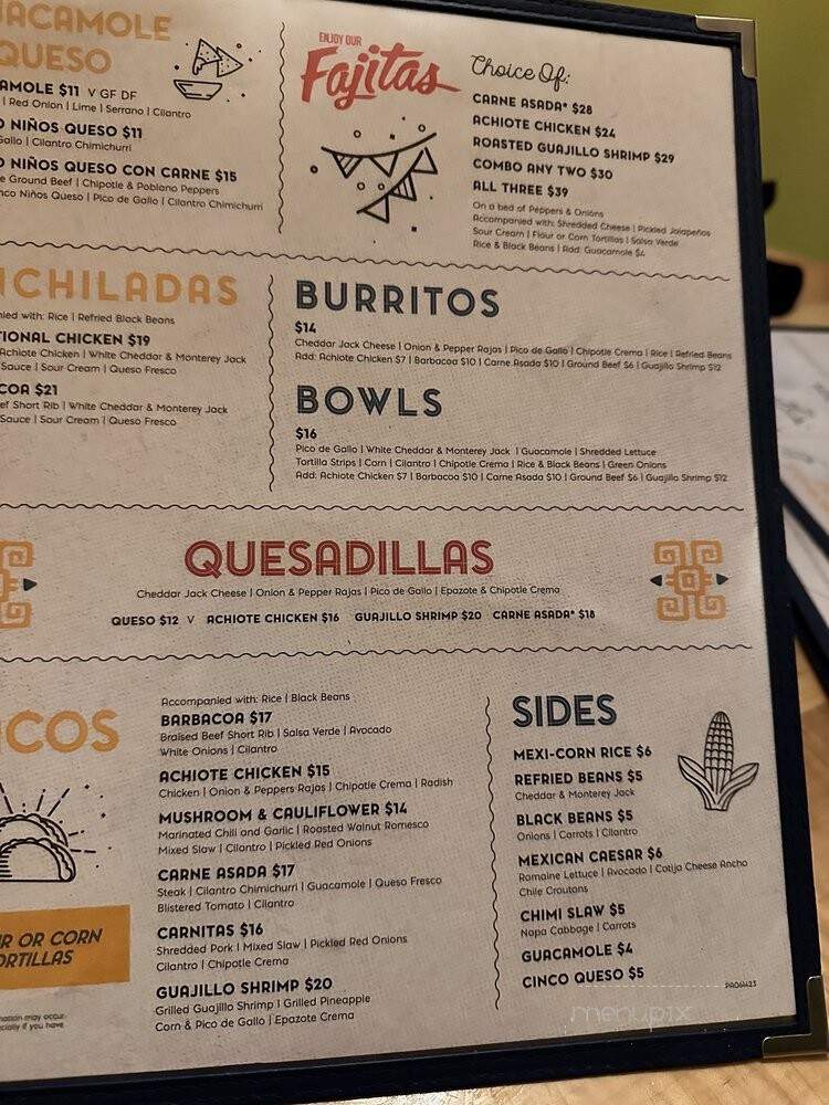 Cinco Ninos - Pocono Summit, PA menu_pic