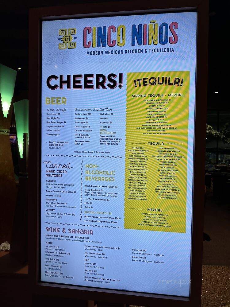 Cinco Ninos - Pocono Summit, PA menu_pic