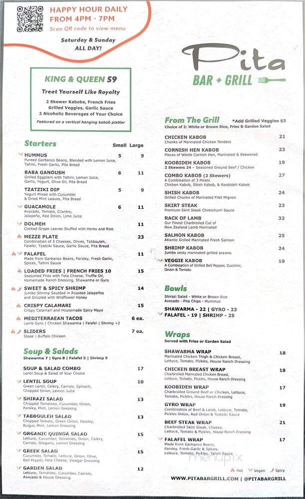 Evan Lounge - Los Angeles, CA menu_pic