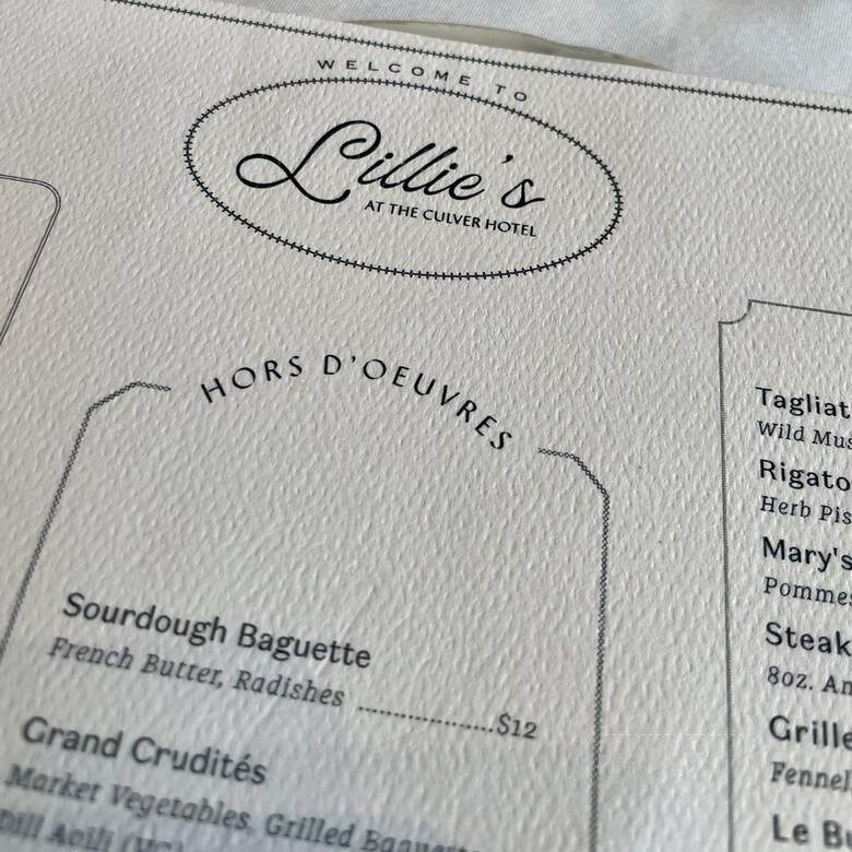 Lillie's Bistro & Garden - Culver City, CA menu_pic