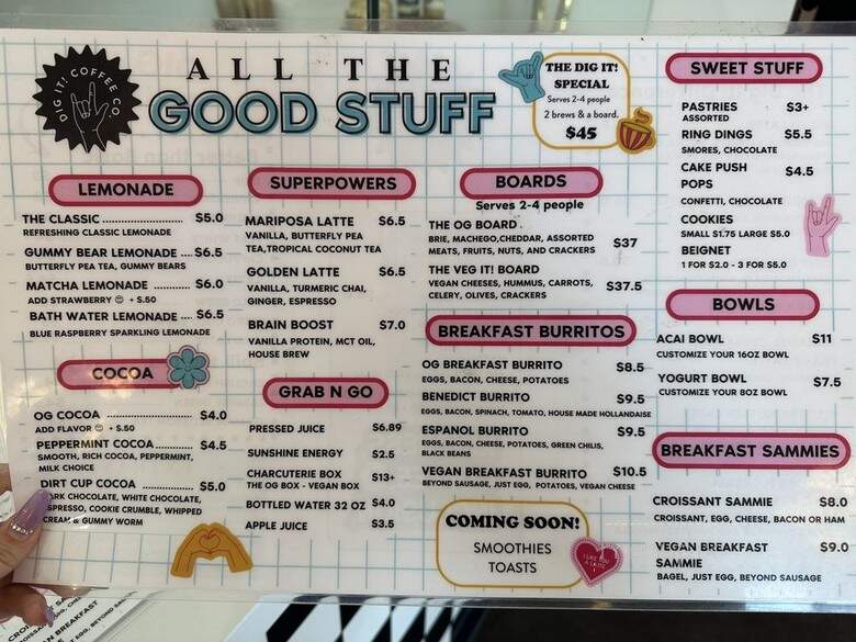 Dig it Coffee - Las Vegas, NV menu_pic