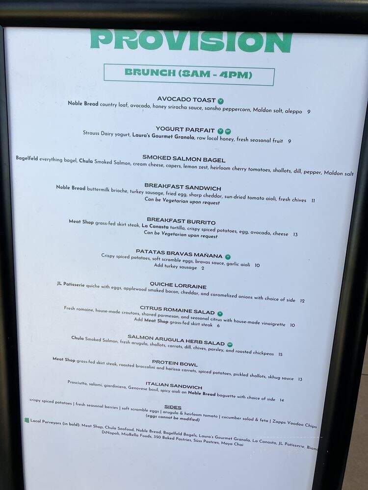 Provision - Phoenix, AZ menu_pic