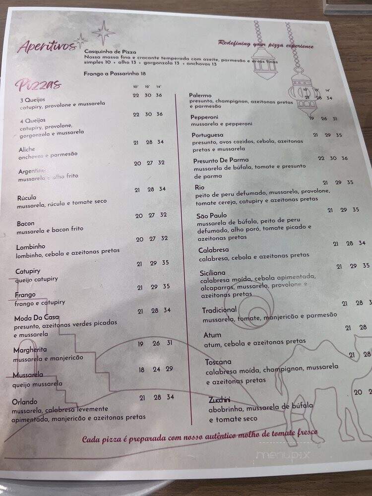 Camelo Pizzaria - Orlando, FL menu_pic