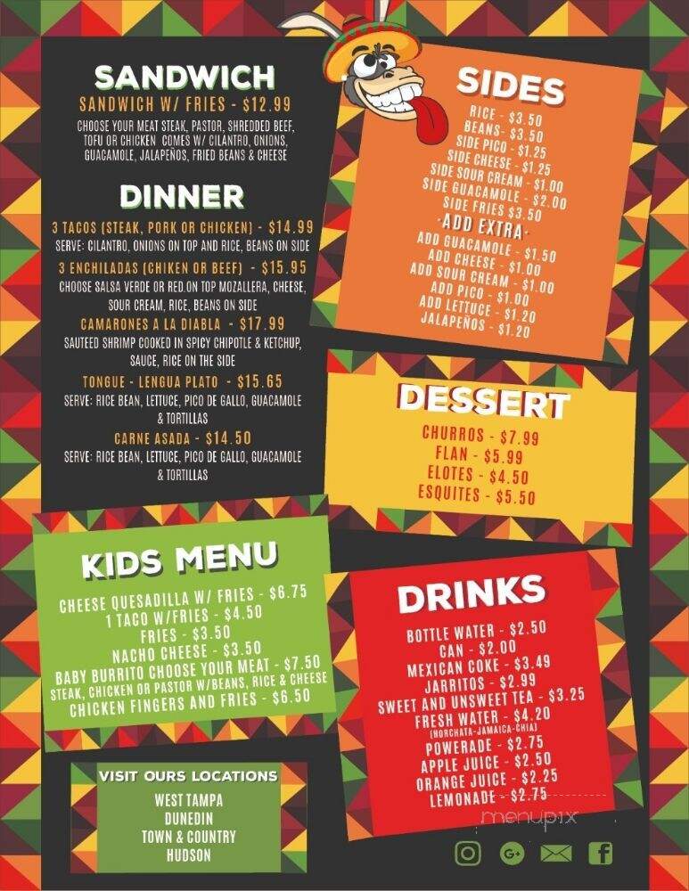 Crazyburrito Authentic Mexican Grill V - Tampa, FL menu_pic