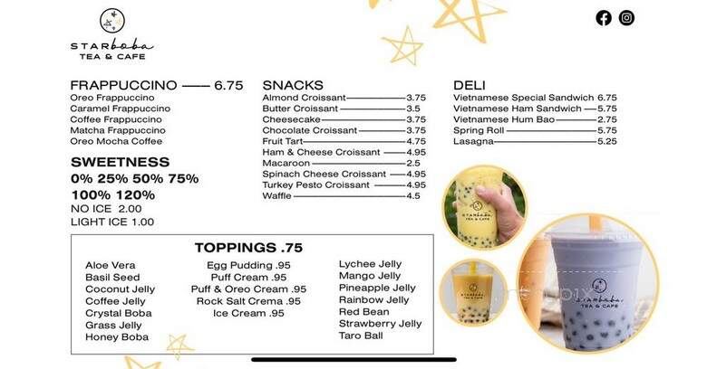 Starboba Tea & Cafe - Tacoma, WA menu_pic