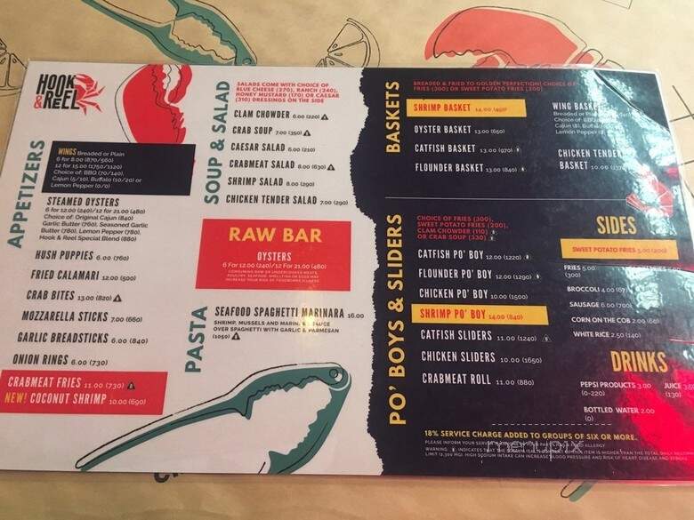 Hook & Reel Cajun Seafood & Bar - Washington, DC menu_pic