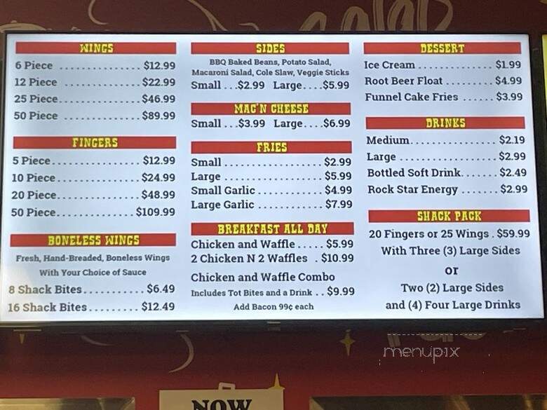 The Chicken Shack - Wenatchee, WA menu_pic
