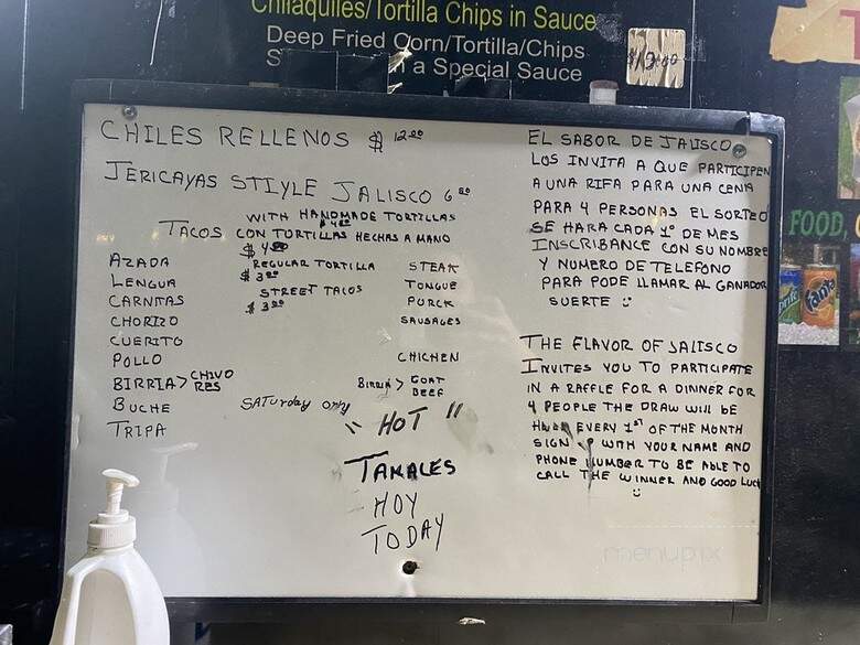 El Sabor De Jalisco - McMinnville, OR menu_pic