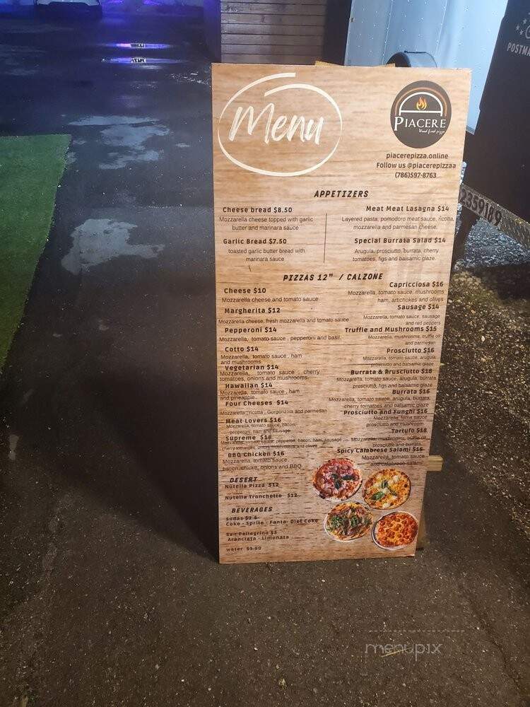 Piacere Wood Fired Pizza - North Miami, FL menu_pic