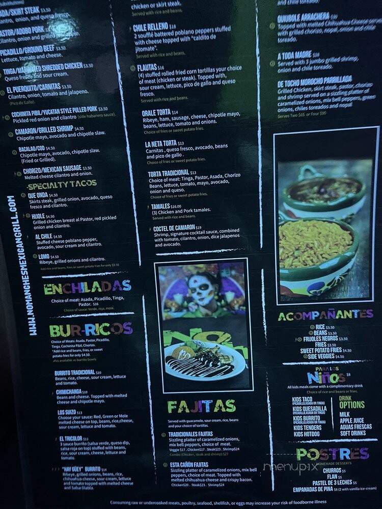 No Manches Mexican Grill 2 - Vernon Hills, IL menu_pic