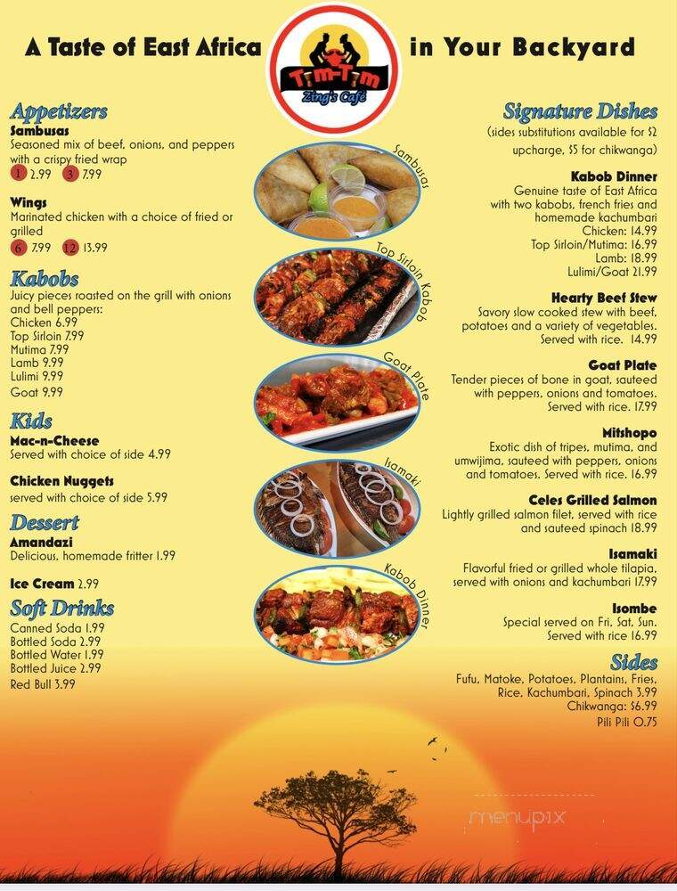 Tam Tam Zing's Cafe - Richland Hills, TX menu_pic