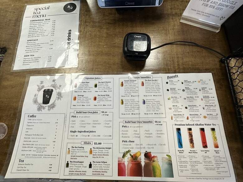 The Art of Juice and Water - Beverly Hills, CA menu_pic
