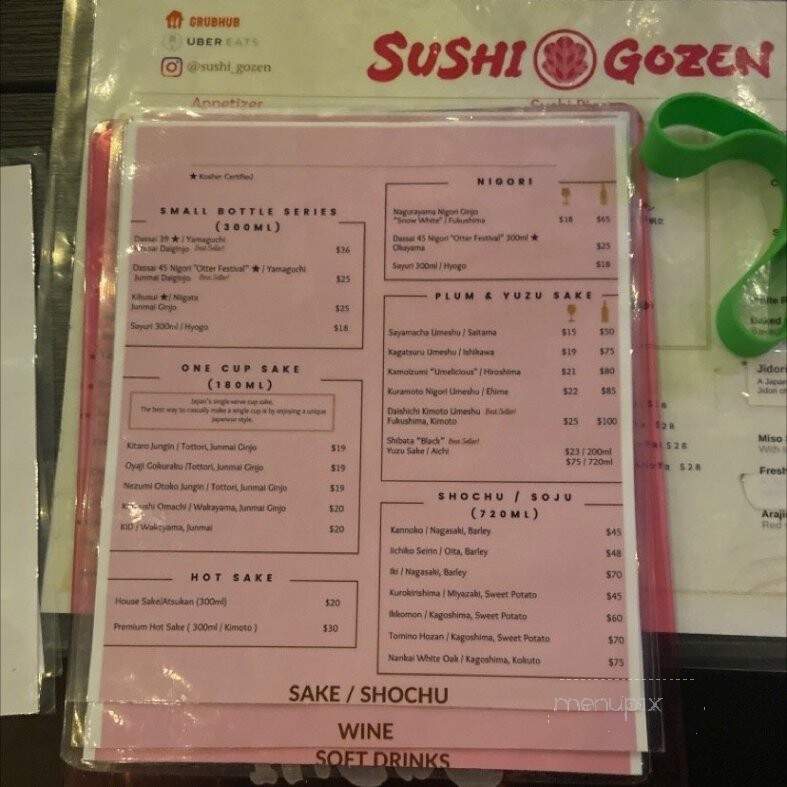 Sushi Gozen - Santa Monica, CA menu_pic
