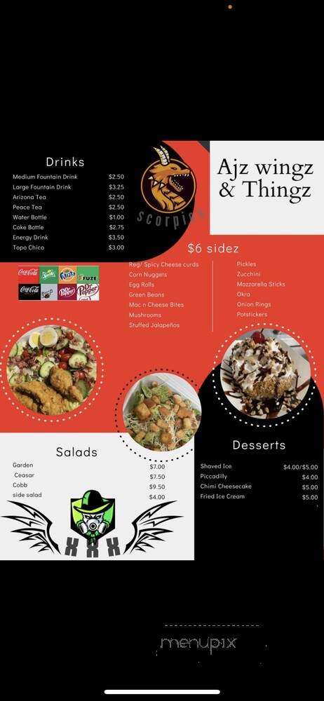 AJ'z Wingz & Things - Albuquerque, NM menu_pic