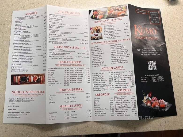 Kumo Asian Fusion Lebanon - Lebanon, OH menu_pic