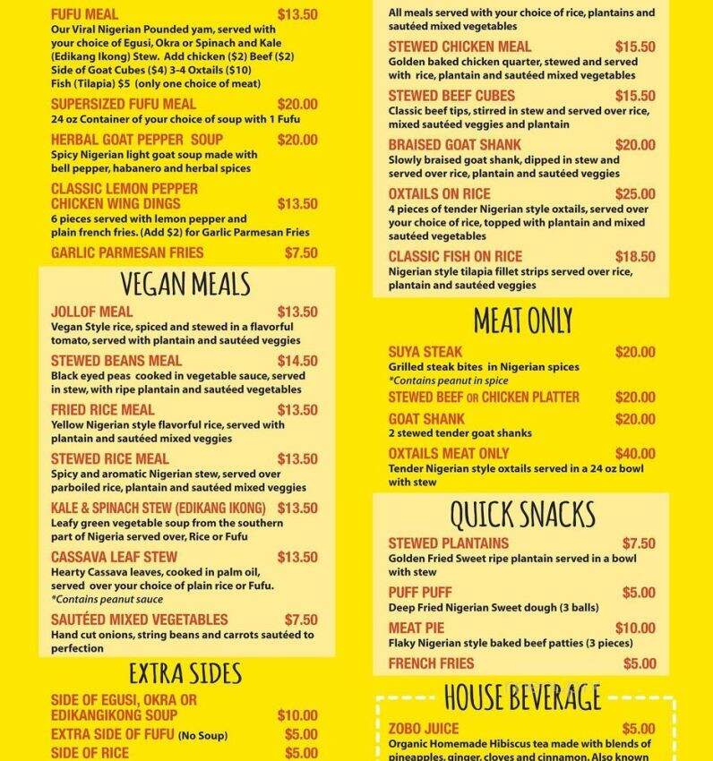 Fork in Nigeria - Detroit, MI menu_pic