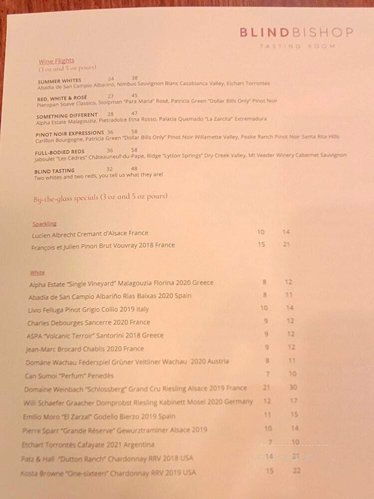Blind Bishop - Dallas, TX menu_pic