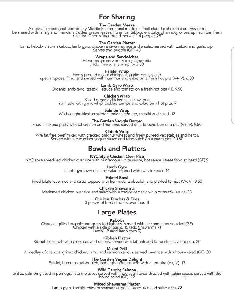 The Garden - Scranton, PA menu_pic