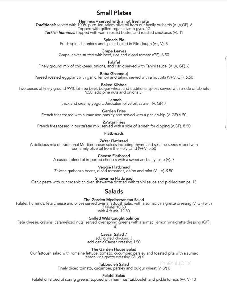 The Garden - Scranton, PA menu_pic