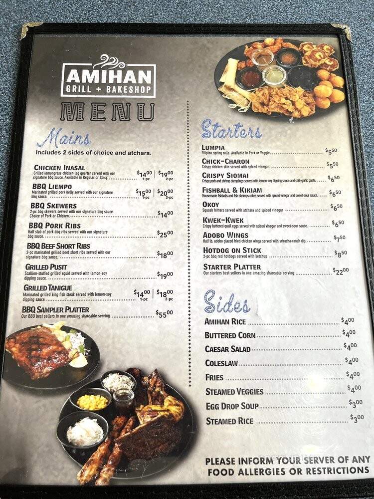 Amihan Grill + Bakeshop - Calgary, AB menu_pic