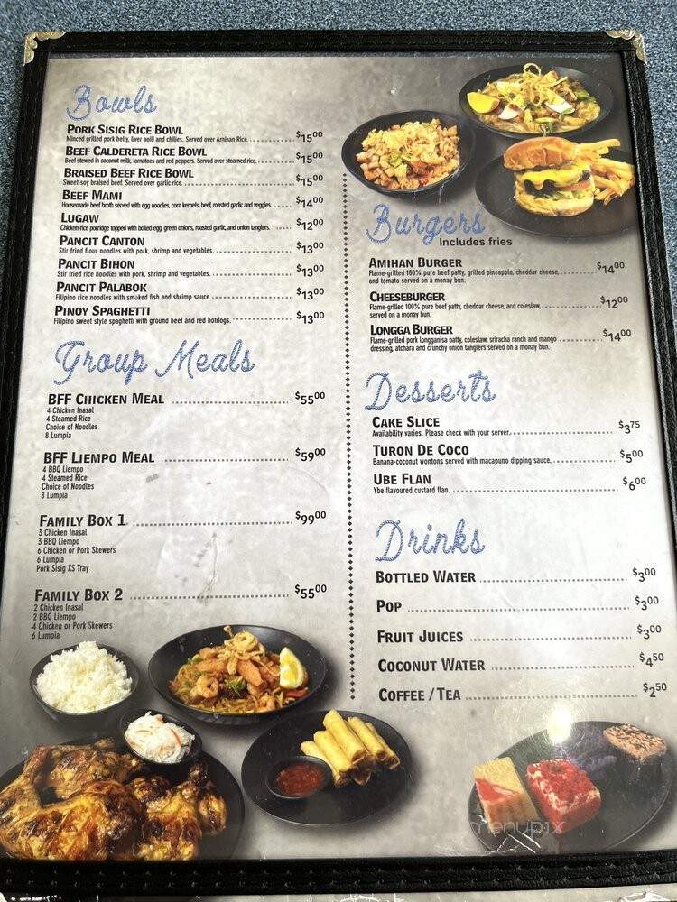 Amihan Grill + Bakeshop - Calgary, AB menu_pic