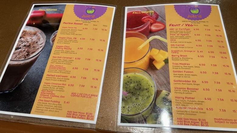 Juic'd - Pantego, TX menu_pic