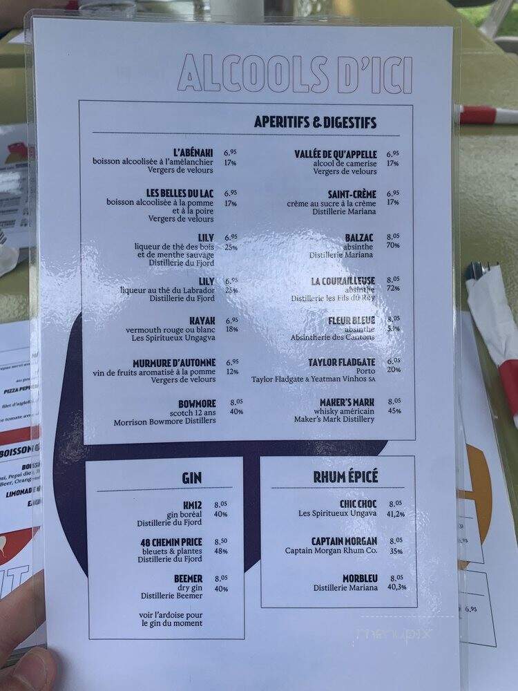 La Chasse Pinte - L'Anse-Saint-Jean, QC menu_pic