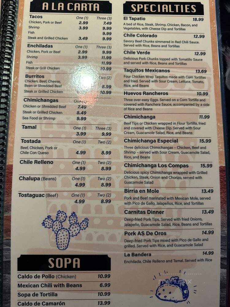 Los Compas - Blue Springs, MO menu_pic